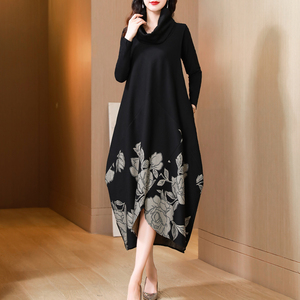 2026新款无袖印花不规则连衣裙女高贵洋气年轻妈妈时尚春装套装
