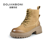 新款 度嘉班妮系带短靴商场同款 英伦风马丁靴女厚底秋冬季 36202