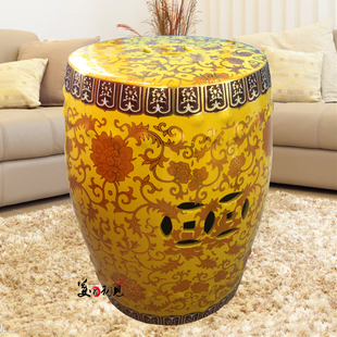 景德镇中式陶瓷凳子 凉墩绣墩 瓷墩腰鼓凳 浴凳坐墩 家居庭院摆设