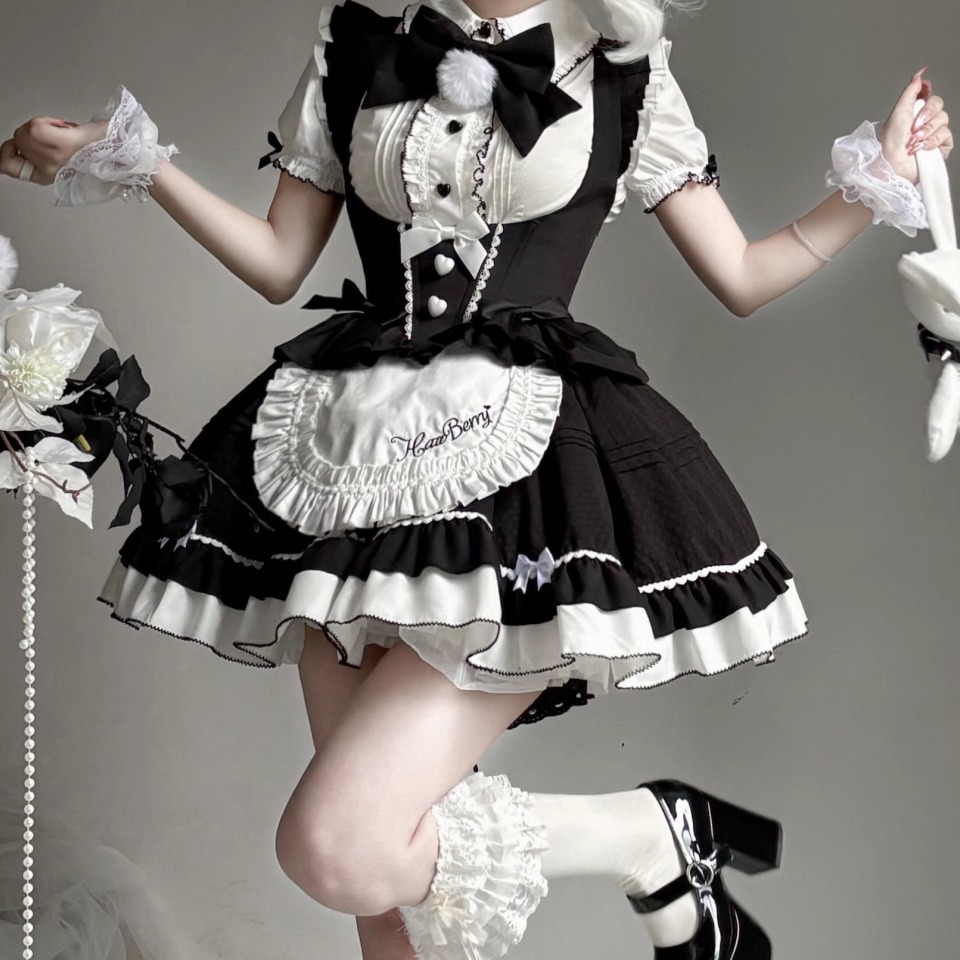 【意向金】山楂浆果Lolita十周年甜美女仆托胸鱼骨显瘦狗短蓬蓬裙