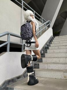 KCUF 黑银液态金属 双肩背包