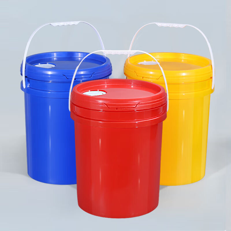 20L塑料桶带嘴盖甜面酱打包经济款油墨涂料包装桶升公斤白色20L|