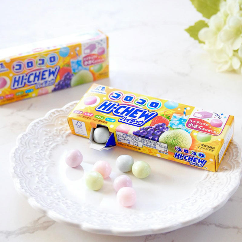 日本进口森永嗨啾软糖水果苹果草莓葡萄味软糖果汁夹心休闲糖果