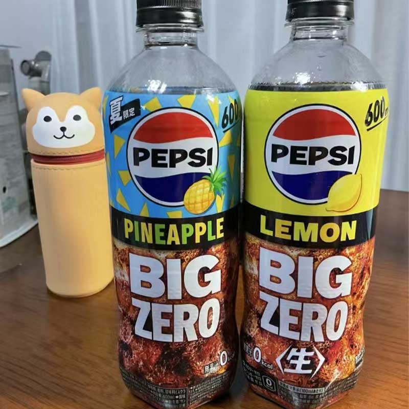 日本进口百事可乐Pepsi饮料零糖柠檬味碳酸饮品600ml