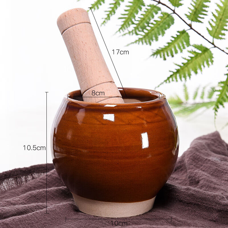 珂妙嘉擂钵蒜臼子石头捣蒜器石臼家用捣碎罐捣擂钵手动老式蒜泥器