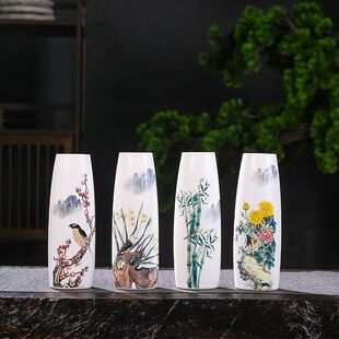 鸡毛掸子收纳瓶插鸡毛掸子的花瓶陶瓷器家居装饰品摆件插花干花
