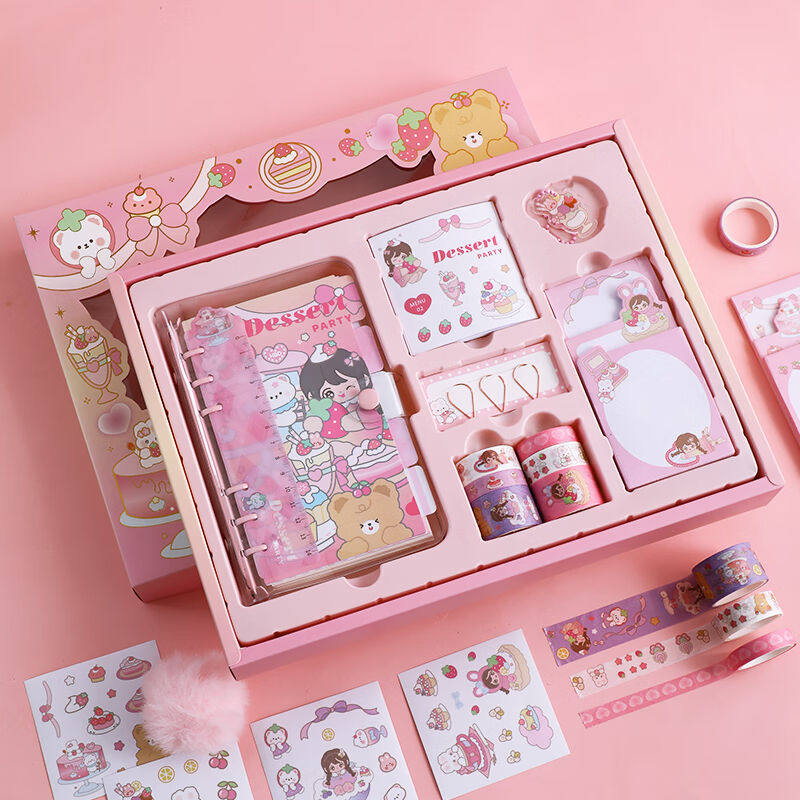 法拉蒙手账本礼盒套装毕业礼物学生文具可爱卡通笔记本本子礼盒儿