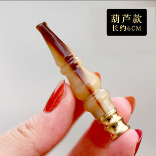 可狄牦牛角烟嘴双重过滤可清洗拉杆式粗细两用过滤嘴滤芯男士葫芦