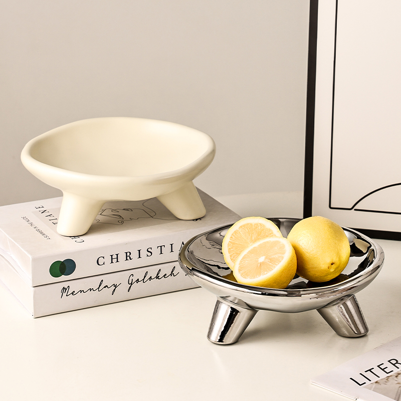 轻奢高档水果盘供品盘现代简约家用客厅茶几高端精致陶瓷果盘摆件