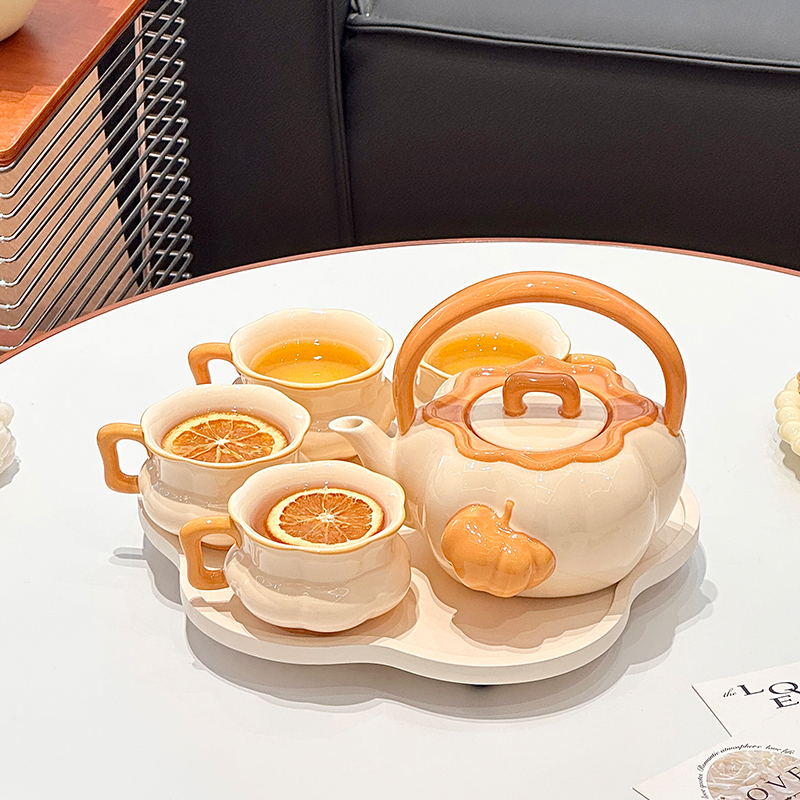 南瓜陶瓷茶具套装家用客厅水壶茶杯乔迁新居结婚新娘新人生日礼物