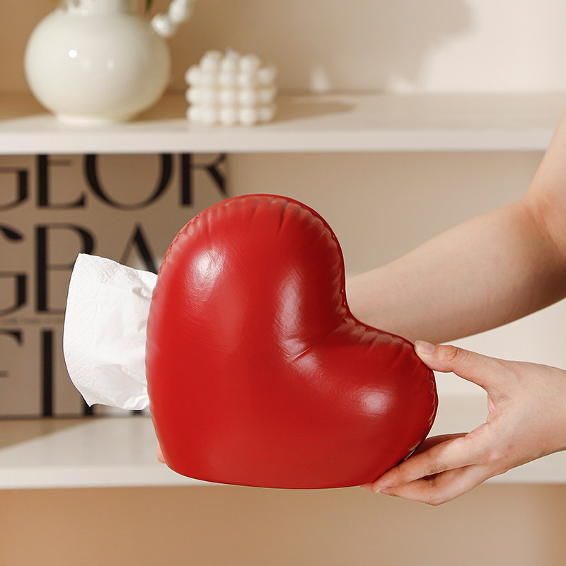 爱心纸巾盒家用客厅高级感创意抽纸盒2025新款桌面茶几纸巾收纳盒,家居饰品,装饰纸巾盒,淘宝优惠券,粉丝福利购,淘宝优惠卷