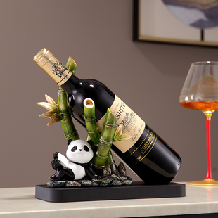 熊猫红酒架摆件创意高档家居客厅餐边柜酒柜装饰品高级感葡萄酒托
