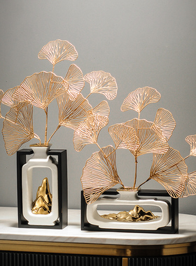 艺术高级端高档感轻奢装饰品家居里样板房间书架隔断玄关摆件