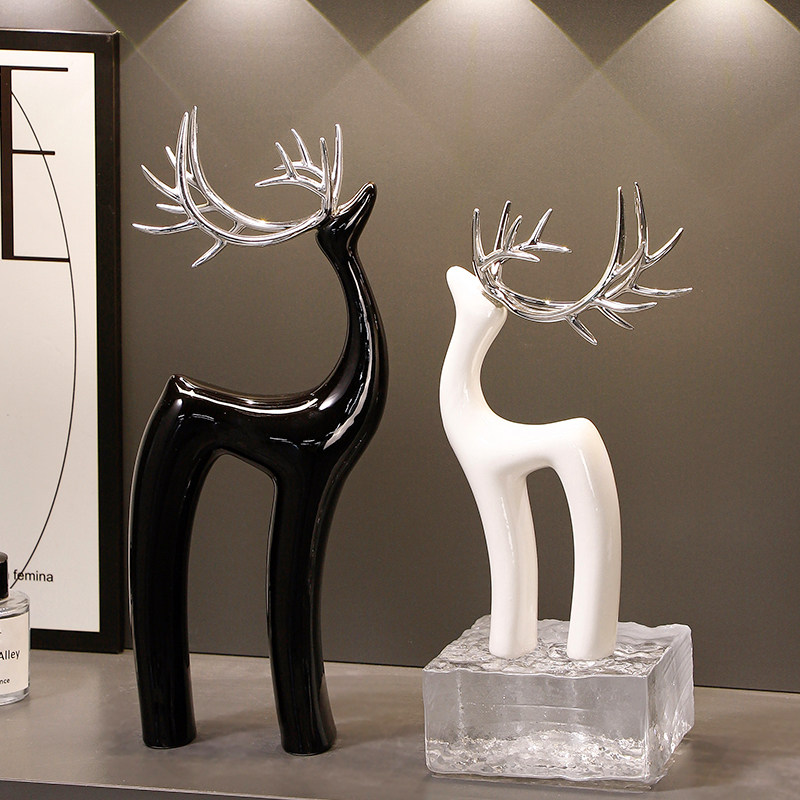 福鹿装饰摆件轻奢高级感客厅玄关桌面酒柜装饰摆件电视柜乔迁礼品,家居饰品,装饰摆件,淘宝优惠券,粉丝福利购,淘宝优惠卷