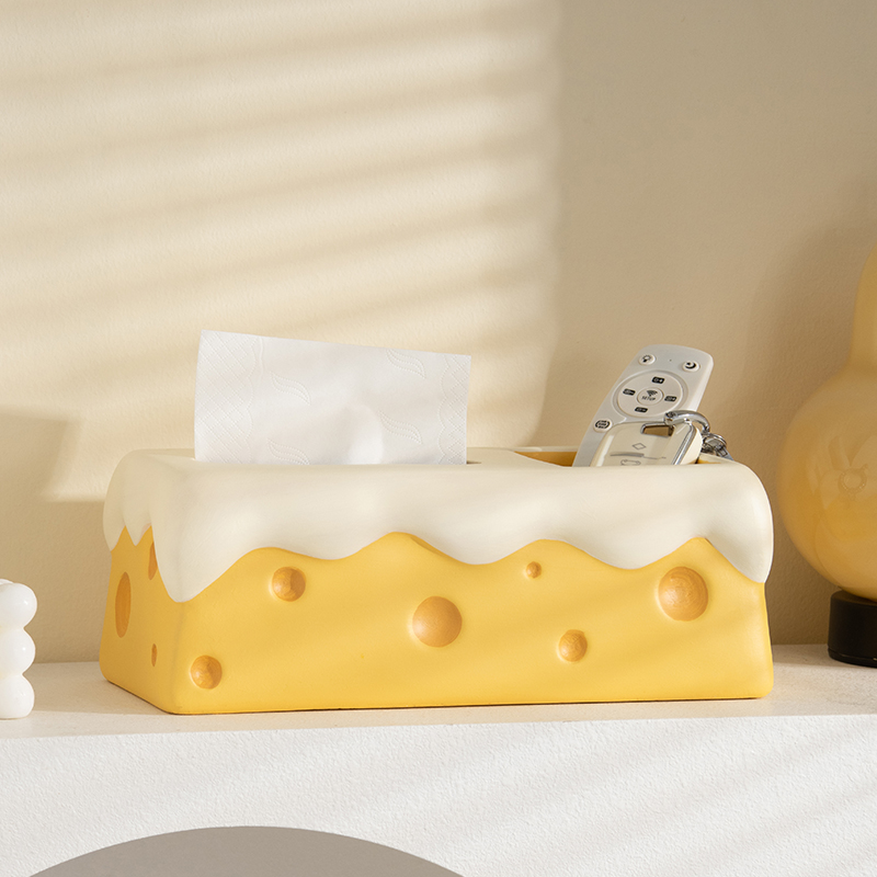 融化奶酪遥控器收纳盒茶几纸巾盒客厅轻奢卧室多功能餐巾纸抽盒子