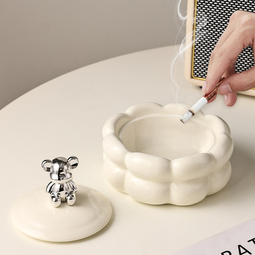 简约奶油风高级感棉花糖烟灰缸