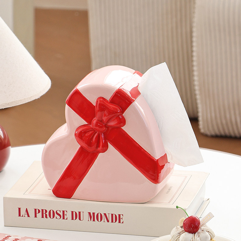 欧式陶瓷爱心纸巾盒客厅高级感收纳抽纸盒创意设计感餐桌茶几摆件,家居饰品,装饰纸巾盒,淘宝优惠券,粉丝福利购,淘宝优惠卷