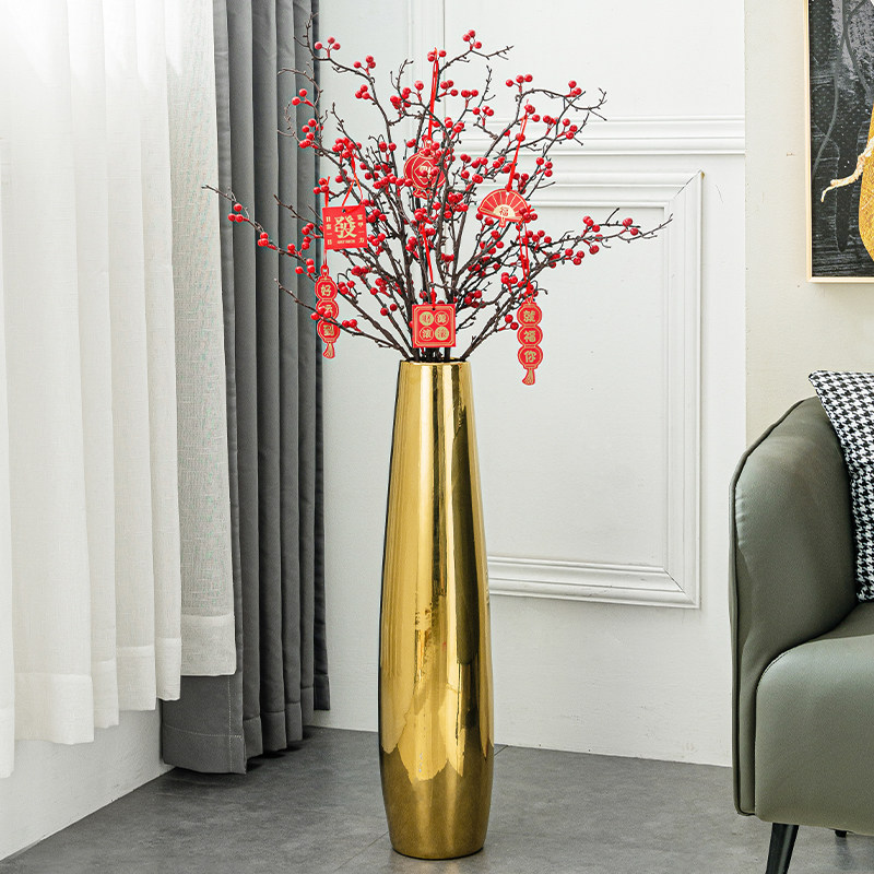 轻奢高档北欧落地花瓶摆件客厅插花彷真花高级感客厅电视柜装饰品,家居饰品,落地摆件,淘宝优惠券,粉丝福利购,淘宝优惠卷