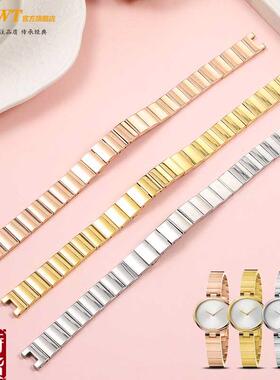 适配原厂CK手表带女 K8G236 K8G231 K8G2L35凹口玫瑰金色精钢表链