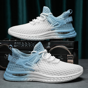 2024网鞋男透气夏季新款轻便休闲运动镂空老爹鞋男款夏天网面网眼