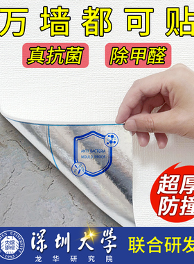 掉灰墙专用抗菌墙纸自粘防水防潮墙面墙围贴遮丑家用宿舍客厅壁纸
