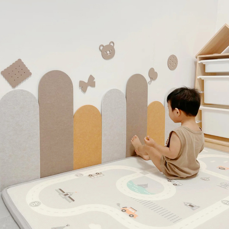儿童防撞墙贴自粘毛毡墙围护墙板创意装饰幼儿园房间隔音防脏防潮