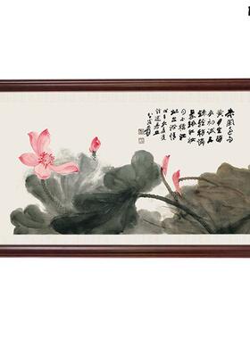 厂家字画复制装裱艺术微喷仿真P名家字画-张大千-荷花图
