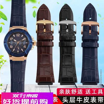 适配GUESS盖尔斯真皮手表带男W0040G3/0247G3/0040G7牛皮表链22mm