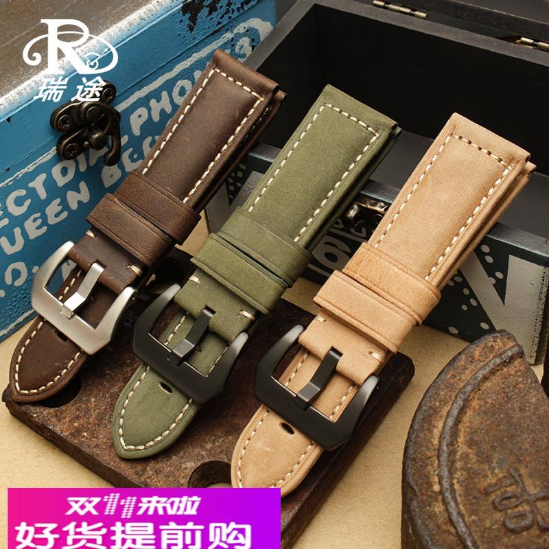 适配佳明表带 fenix飞耐时1/2/3代真皮磨砂 飞耐时5/5X复古手表带
