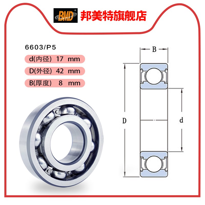 瑞典BMD进口深沟球轴承 6415 6603 P5 高精度 高速