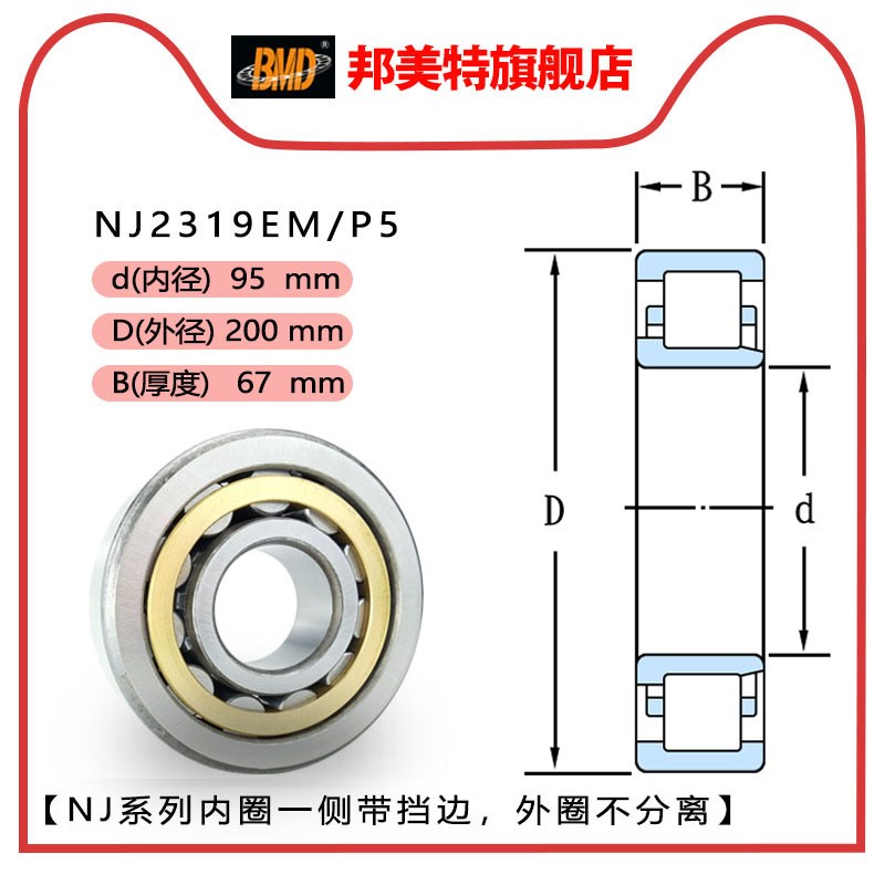 瑞典BMD进口轴承NJ2318/2319/2320/2322/2324/2326EM/P5