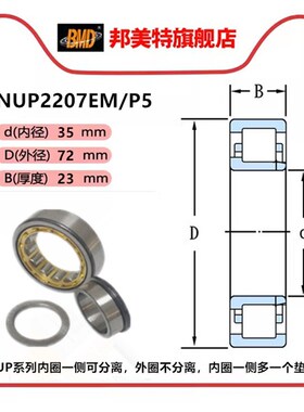 瑞典BMD进口圆柱滚子轴承NUP2206 2207 2208 2209M 机床机械耐磨