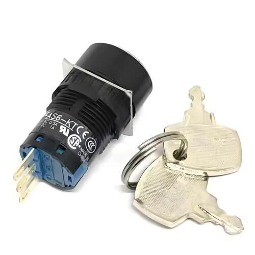 IDEC和泉正品AS6M-2KT1AC AS6M-2KT2AC 3KT2ACAS6-KT钥匙开关孔16