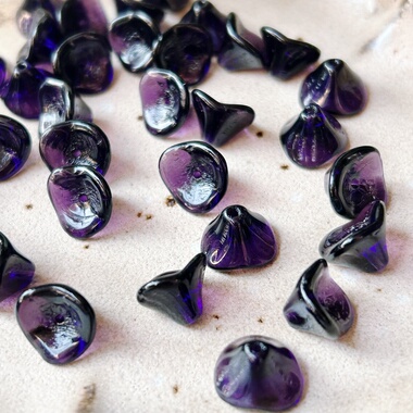 进口捷克珠10*8mm紫色喇叭花珠手工串珠diy材料配件散珠饰品珠子