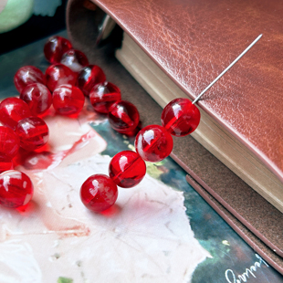 （2颗）进口捷克珠8mm红色杜鲁克圆珠diy串珠手链项链耳环材料