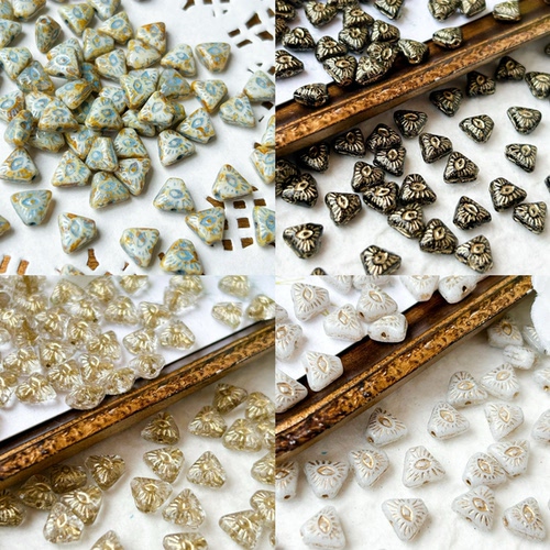 （2颗）进口捷克珠6mm三角恶魔全知之眼手工串珠手链项链耳环材料