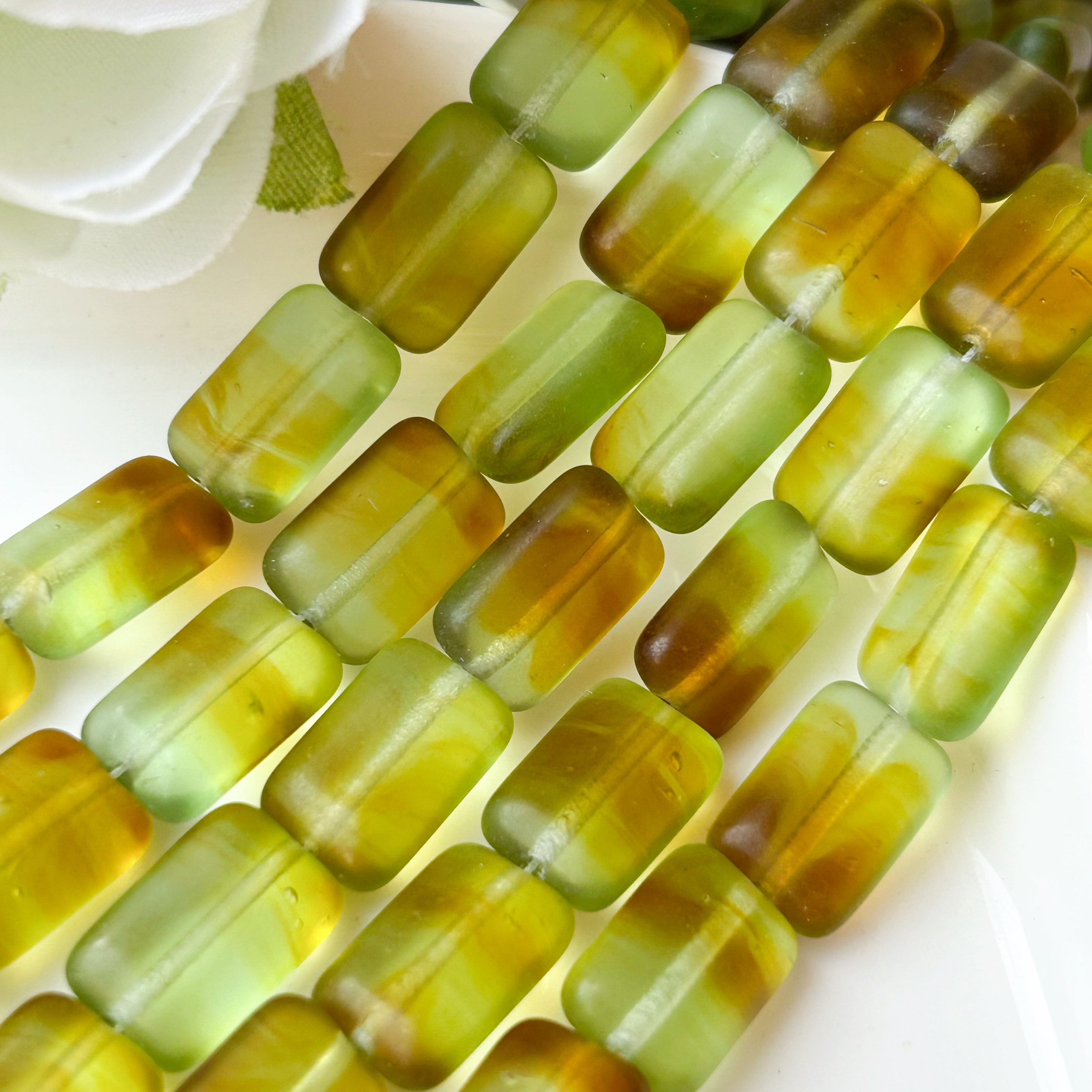 进口捷克珠8x12mm长方无事牌珠手作diy串珠材料配件散珠