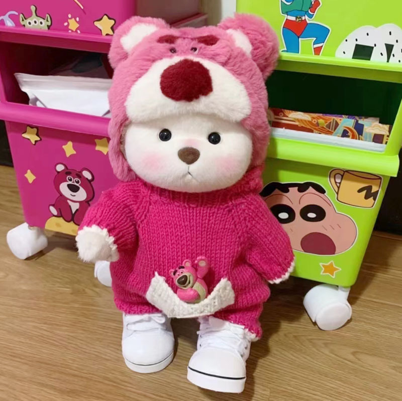 丽娜熊衣服中号30厘米草莓熊娃衣