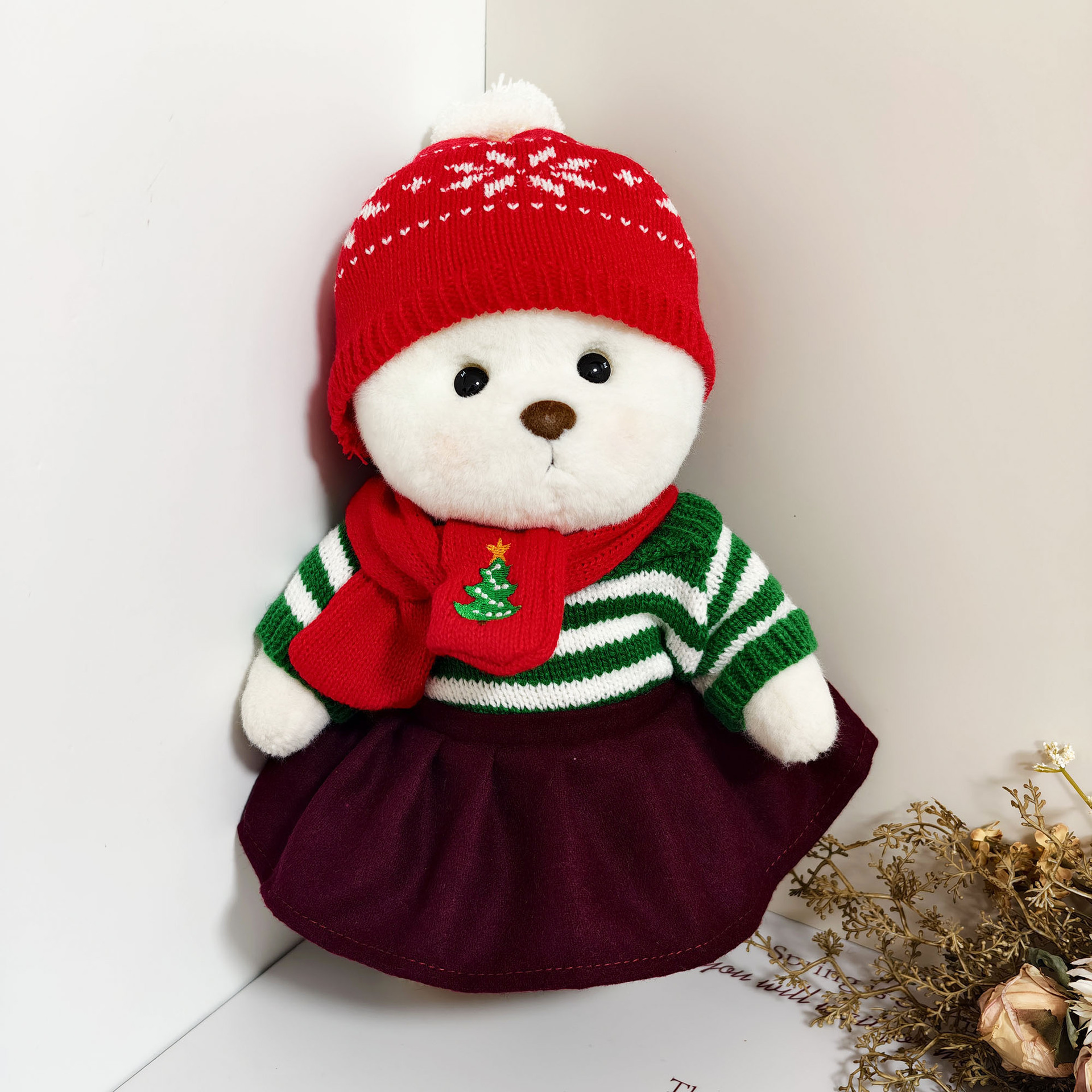 丽娜熊30cm中号圣诞节衣服