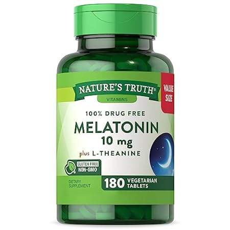 Melatonin Tablets | 10mg | 180 Count | 100% Drug Free Sup