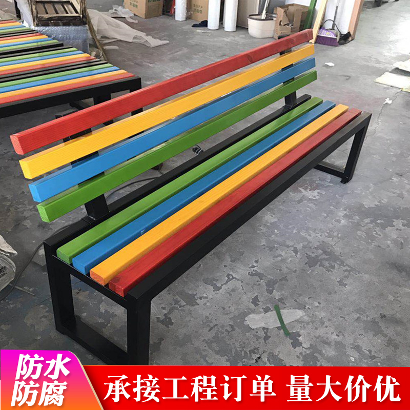 户外公园椅休闲长椅子实木长凳子简易小区家具室外花园椅木头园林