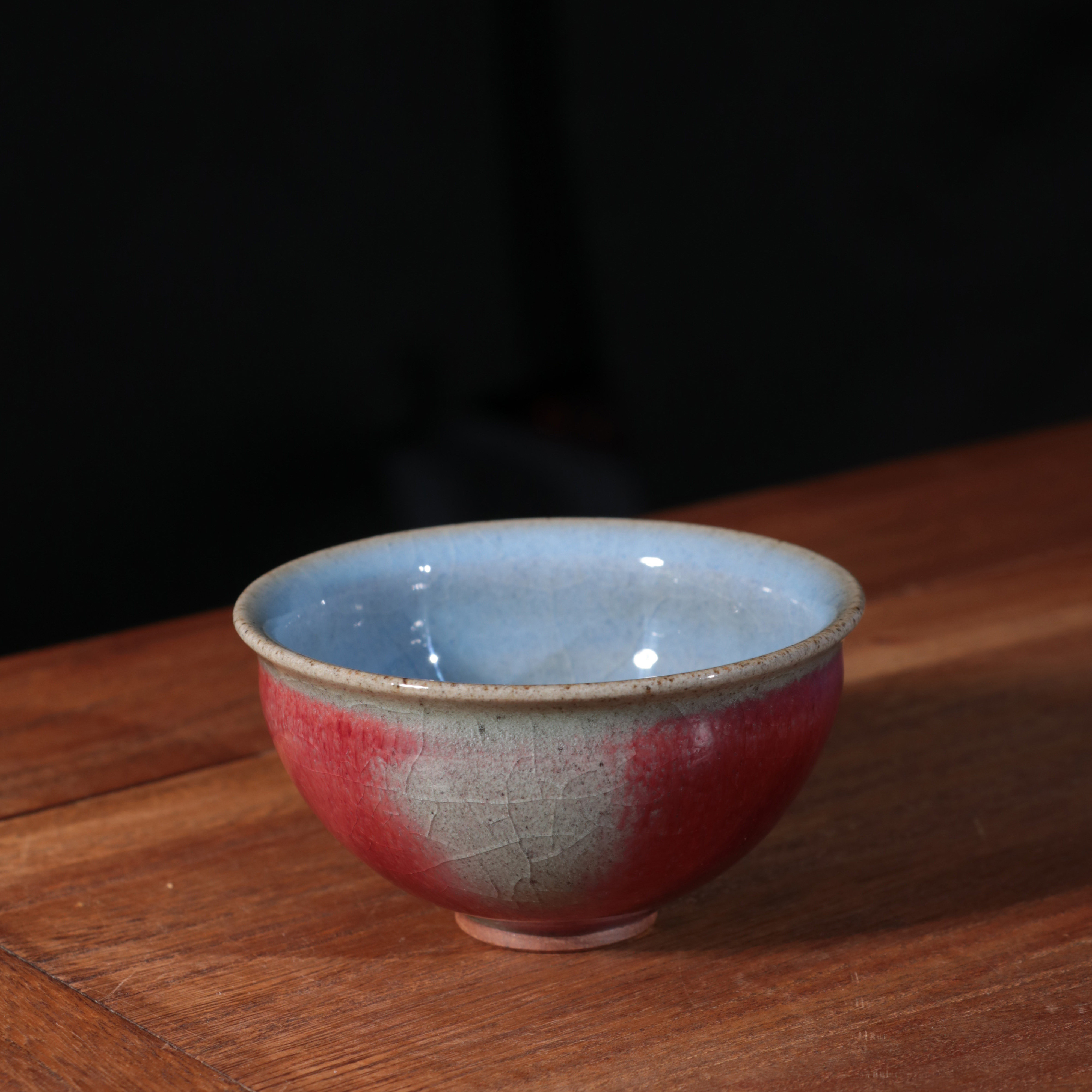 严选钧瓷精品主人杯折边鸡心碗李向阳大师作品钧窑原矿窑变