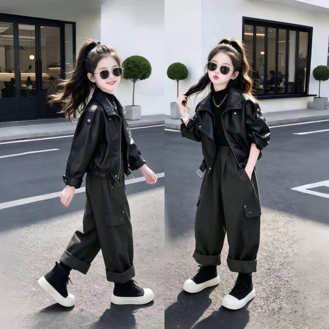 女童春秋美式工装裤2026新款学生户外阔腿长裤初中生秋装直筒裤子图片