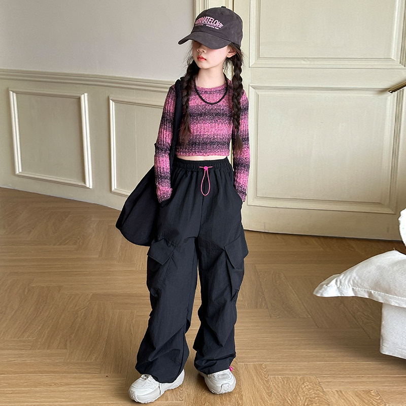 女童工装裤春季2025新款儿童洋气阔腿裤中大童春秋网红宽松街舞裤,童装/婴儿装/亲子装,裤子,淘宝优惠券,粉丝福利购,淘宝优惠卷