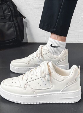 春季新款透气小白鞋子潮流百搭厚底增高3cm运动休闲低帮耐磨板鞋