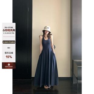 收腰工字背心高级感连衣裙女春 Skk Store 人皆肯豆 260G气质修身
