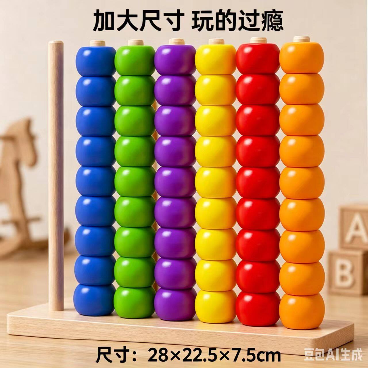 儿童串珠对对碰珠子数学算术幼儿园男女孩3一6岁早教益智玩具桌游