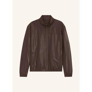休闲 夹克防风保暖皮革立领春秋通勤皮衣爆款 代购 BOSS男士