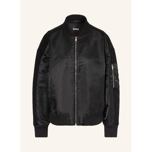 休闲 Boss女士夹克保暖防风混纺黑色日常通勤外套爆款 代购 Hugo