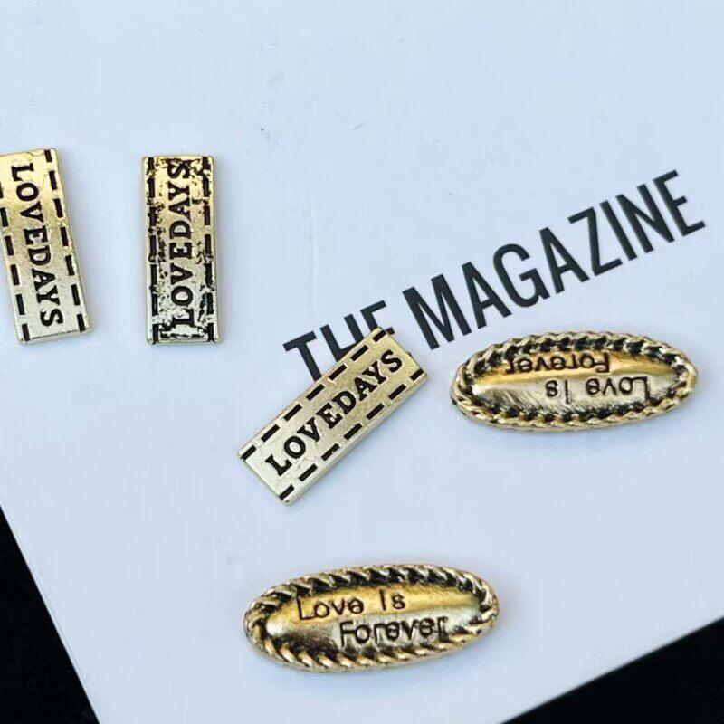 玖阁家新品古铜字母牌手工diy发饰头饰合金配件材料